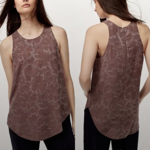 Aritzia Wilfred silk floral sleeveless halter blouse - Picture 8 of 10